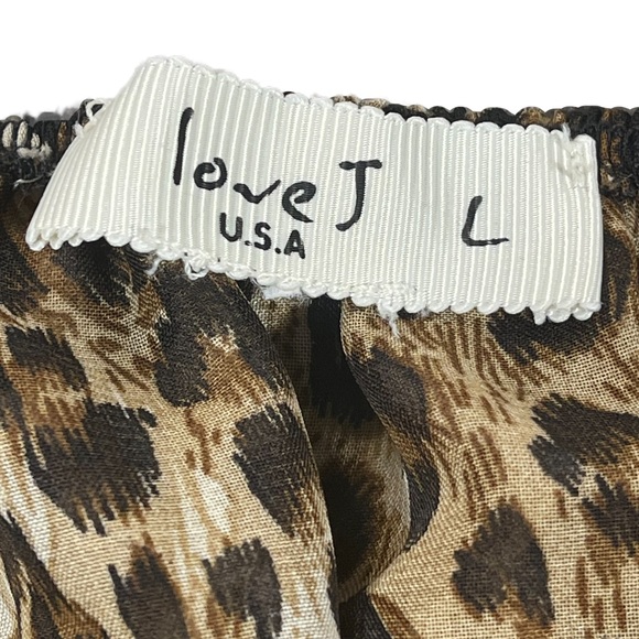 Love J size large sheer animal print crop top, elastic waist & neck, wide neck - Picture 9 of 9